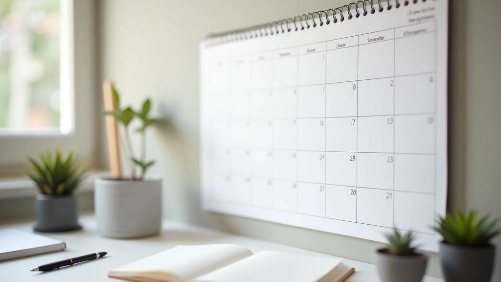 Calendário de parede com eventos de dança marcados em diferentes datas